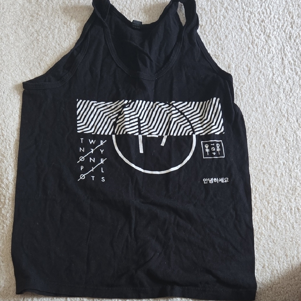Twentone Pilots Hot Topic Black Graphic Tank Top